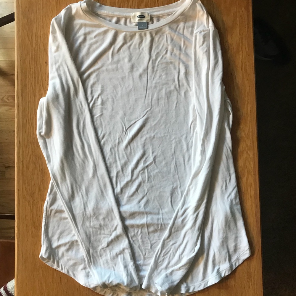 old navy white longsleeve shirt
